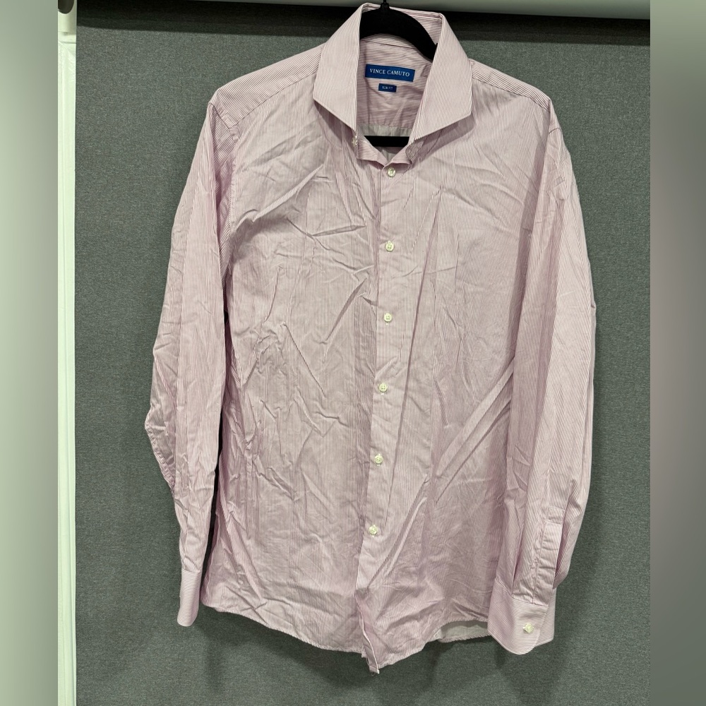 Vince Camuto Slim Fit Pink Men's Shirt Size 16.5 34/35